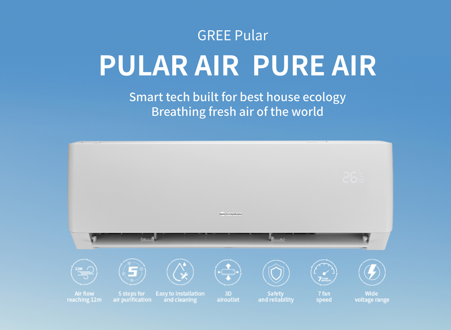 GREE 24,000 BTU Pular Mini Split Inverter Unit